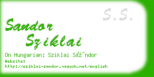 sandor sziklai business card
